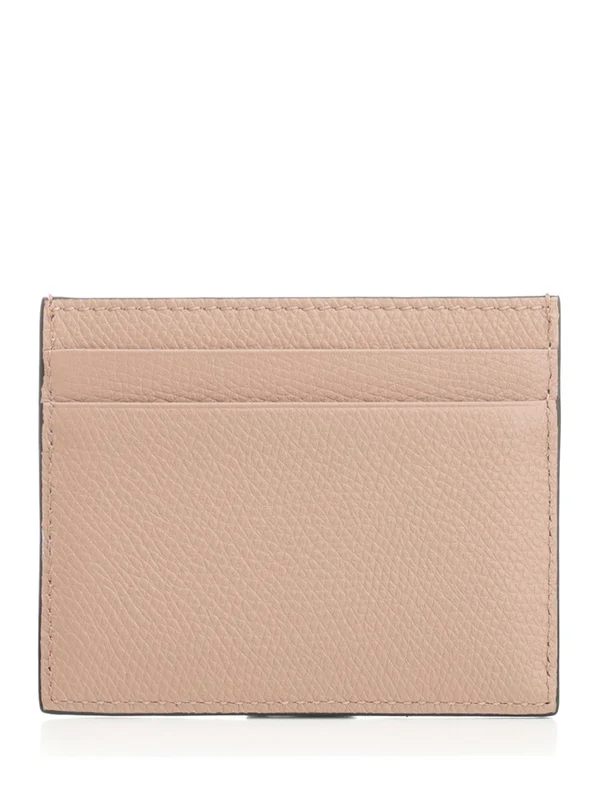 V Logo Leather Card Wallet - Image 3