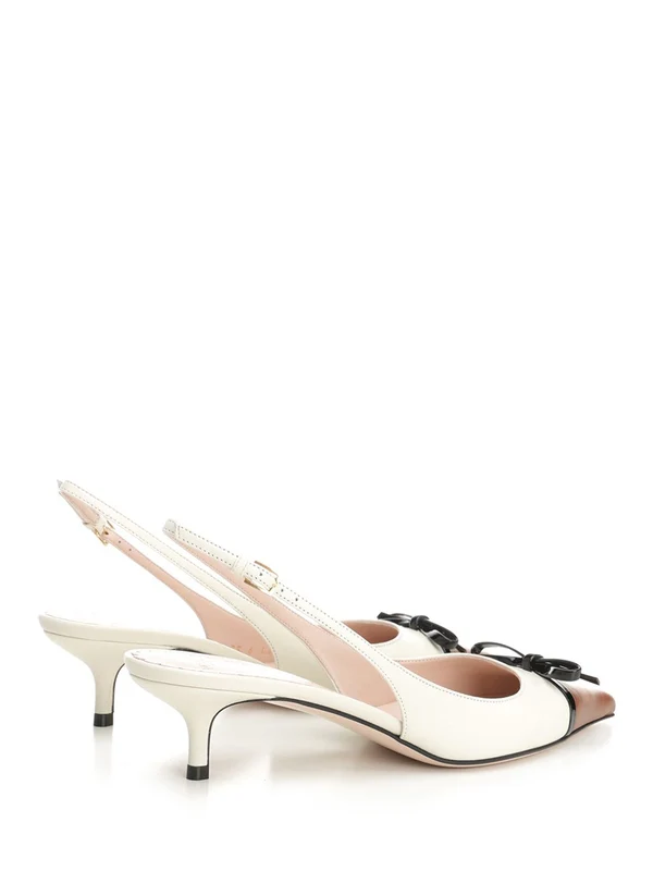 V Logo Leather Slingback Heel - Image 3