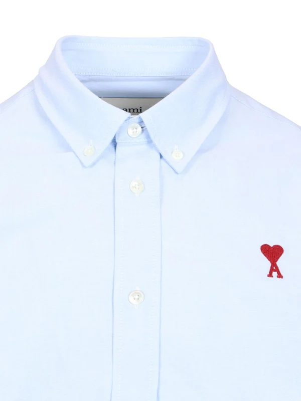 Embroidered Logo Cotton Button-down Shirt - Image 3