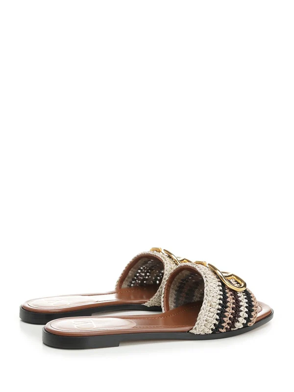 V Logo Crochet Sandals - Image 3