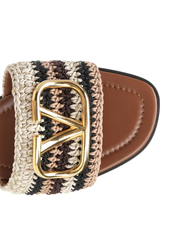 V Logo Crochet Sandals - Image 4