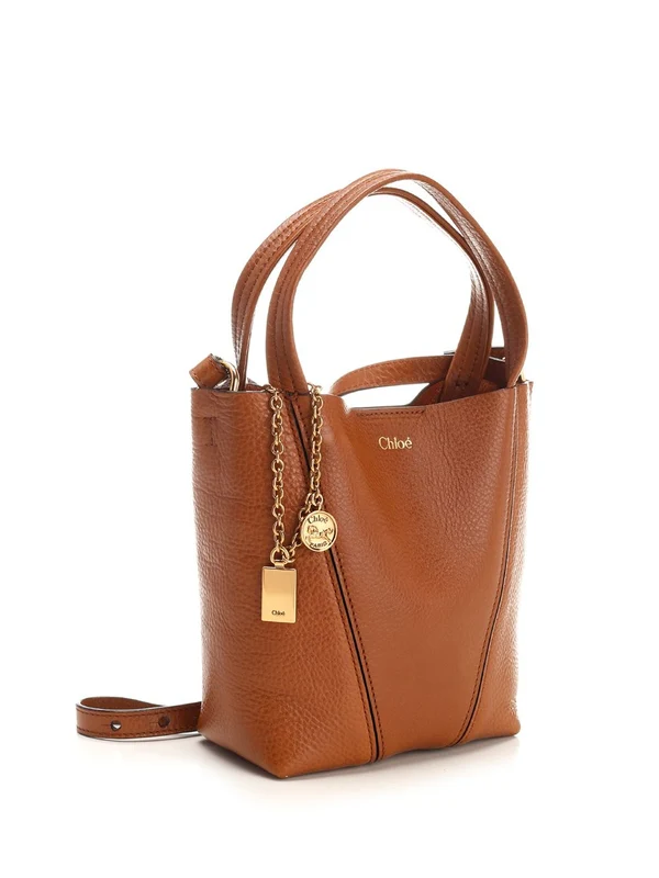 SPIN Chain-Embellished Small Leather Tote Bag - Image 2