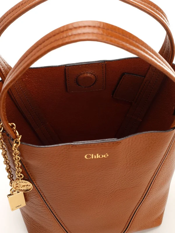 SPIN Chain-Embellished Small Leather Tote Bag - Image 4