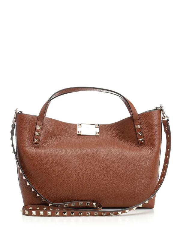 Rockstud Small Leather Tote Bag - Image 3