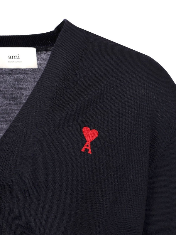 Embroidered Logo Wool Cardigan - Image 3