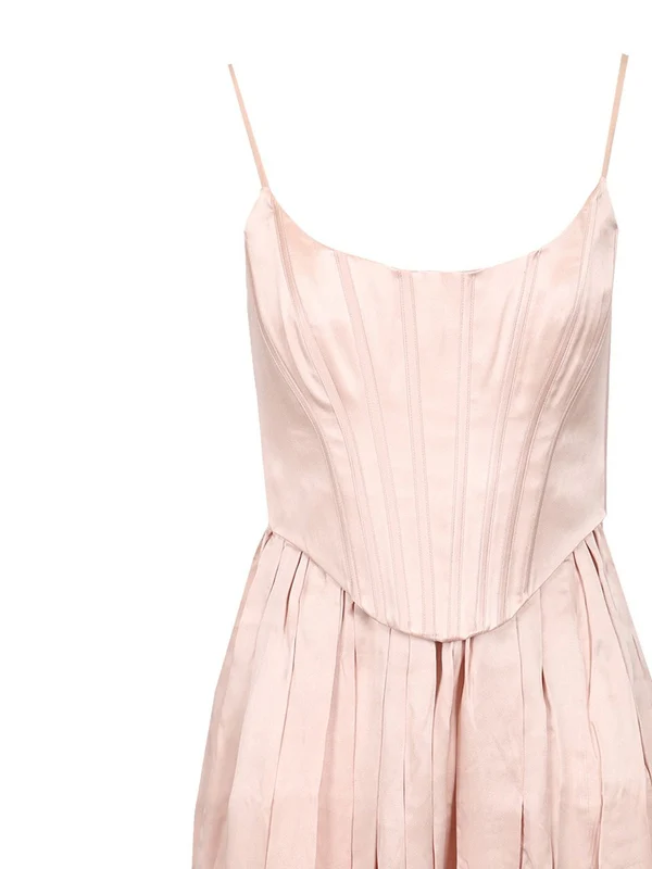 Corset Silk Midi Dress - Image 4