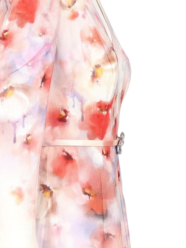 Crush Floral Linen Midi Dress - Image 4