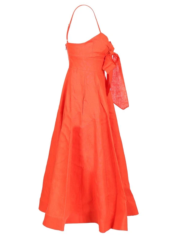 Bow-detail Linen Dress - Image 3