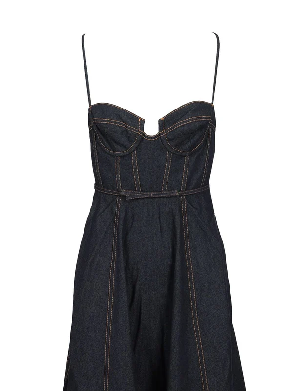 Crush Corset Denim Dress - Image 4