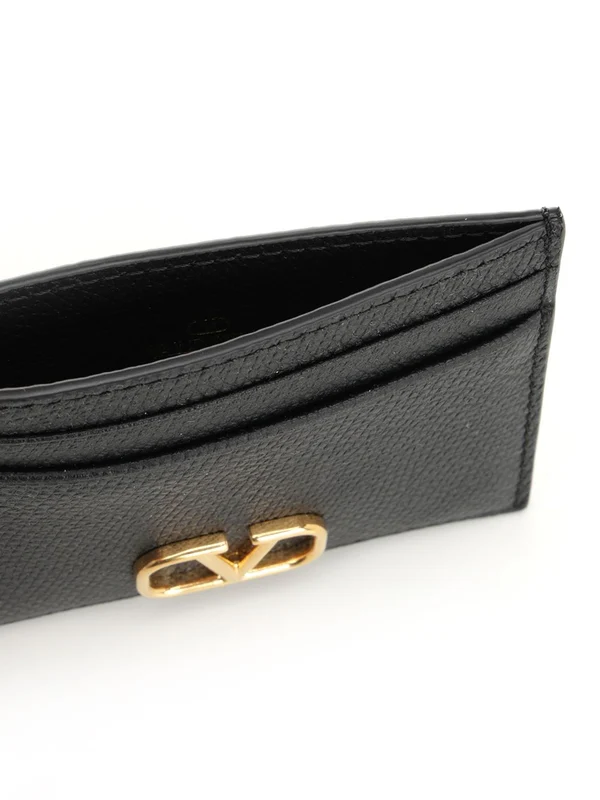V Logo Leather Cardholder - Image 4