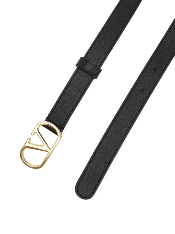 V Logo Metal Buckle Leather Belt - Image 2
