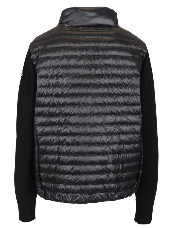 Knit Sleeve Logo Patch Padded Jacket - Image 2