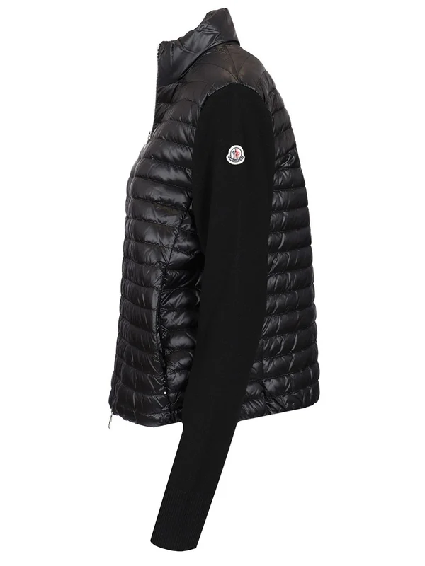 Knit Sleeve Logo Patch Padded Jacket - Image 3