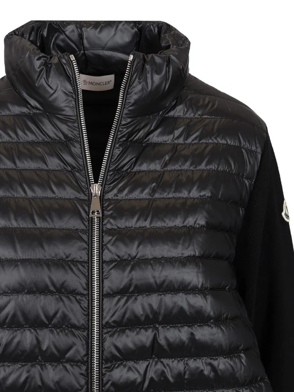Knit Sleeve Logo Patch Padded Jacket - Image 4