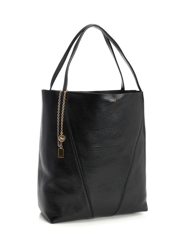 SPIN Chain-Embellished Large Leather Tote Bag - Image 2