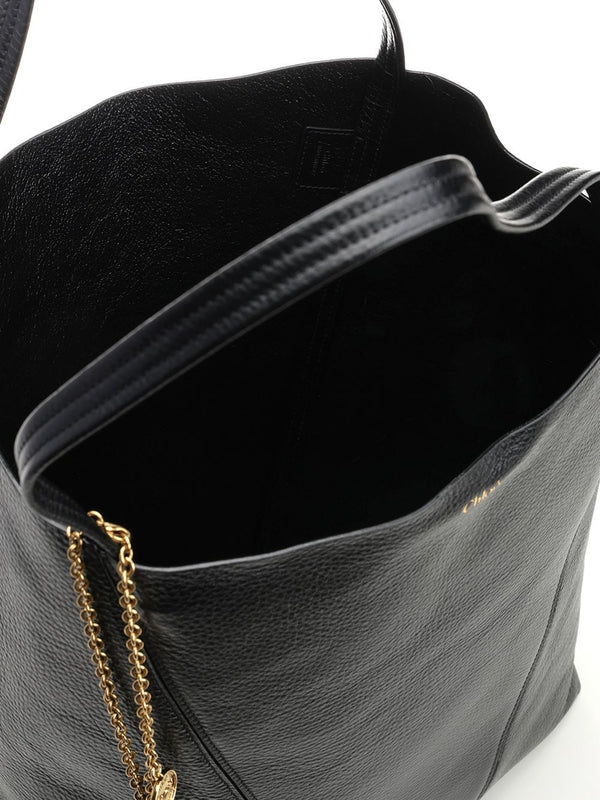 SPIN Chain-Embellished Large Leather Tote Bag - Image 4