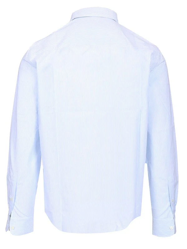 Embroidered Logo Stripe Cotton Shirt - Image 2