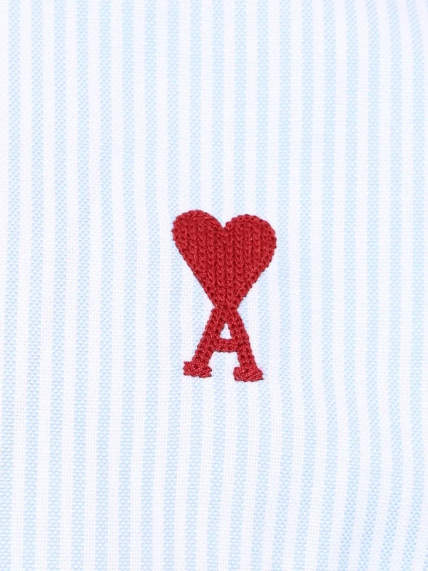 Embroidered Logo Stripe Cotton Shirt - Image 4