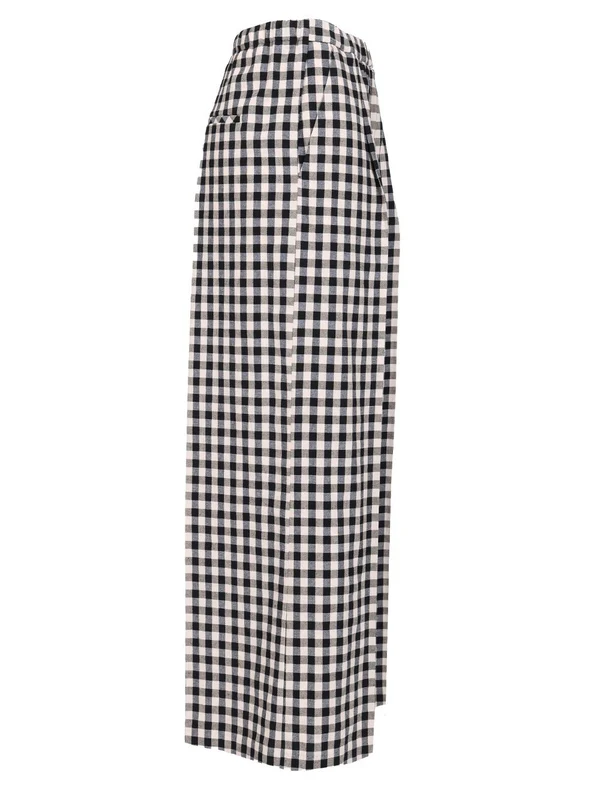 Gingham Check Wide Pants - Image 3