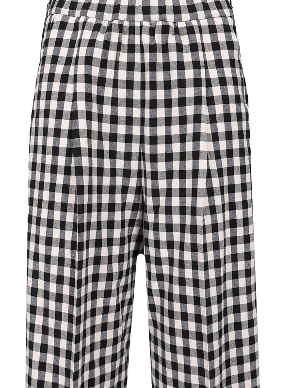 Gingham Check Wide Pants - Image 4