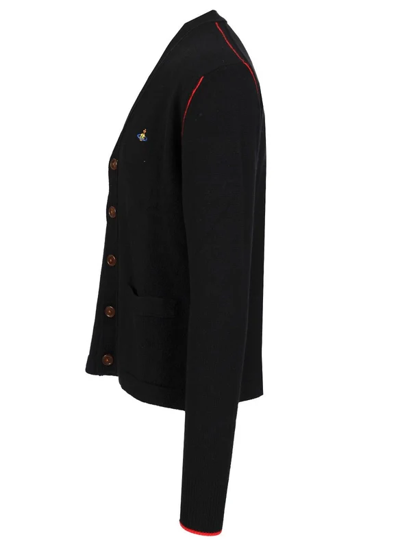 ALEX Embroidered Logo Wool Cashmere Cardigan - Image 3