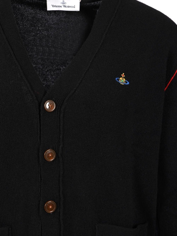 ALEX Embroidered Logo Wool Cashmere Cardigan - Image 4
