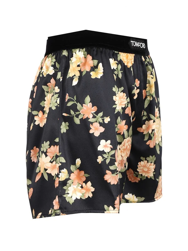 Flower Pattern Silk Boxer Shorts - Image 3