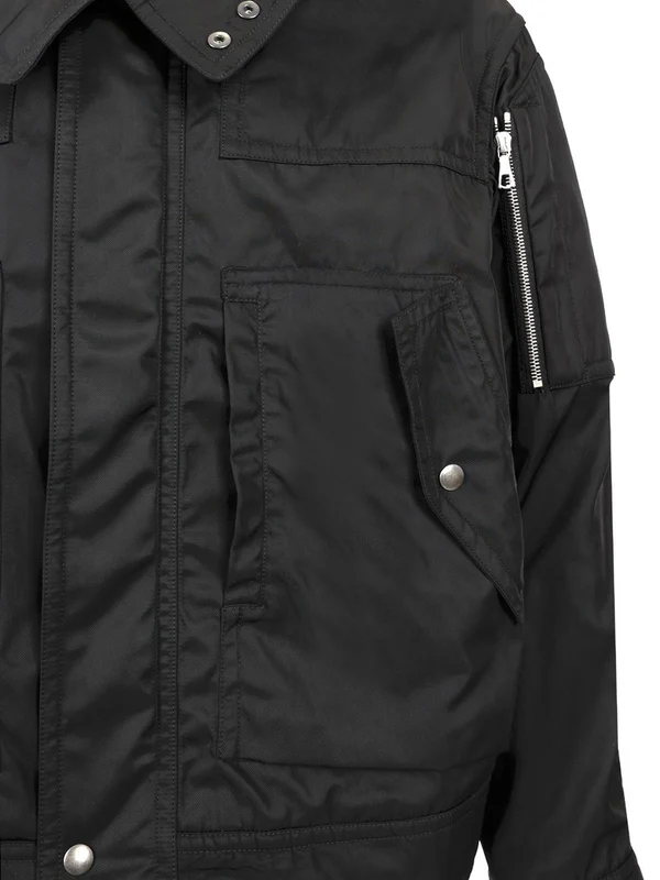 Hooded Nylon Bomber Jacket - Image 5