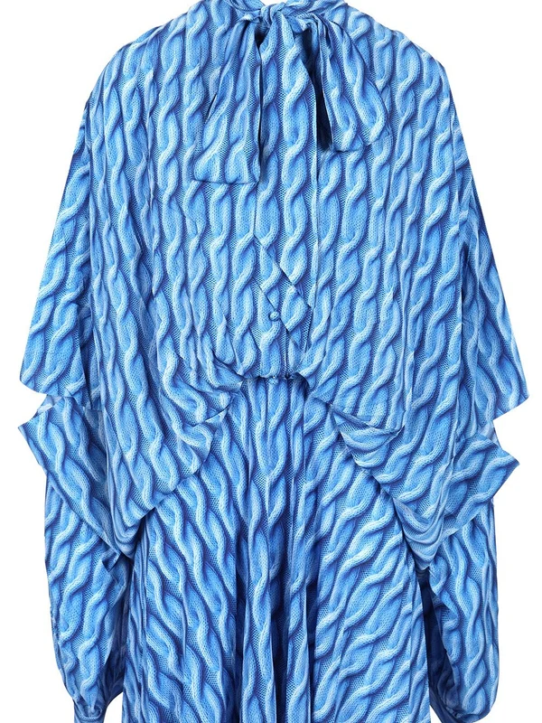 Plaited Knit Printed Dress - Image 4