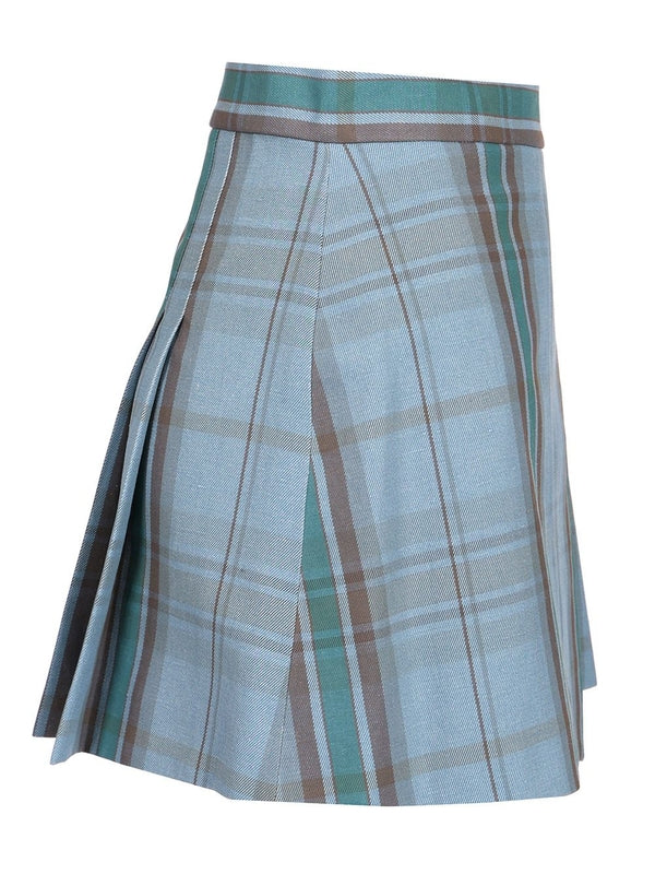 Cut-off Check Pattern Mini Skirt - Image 3