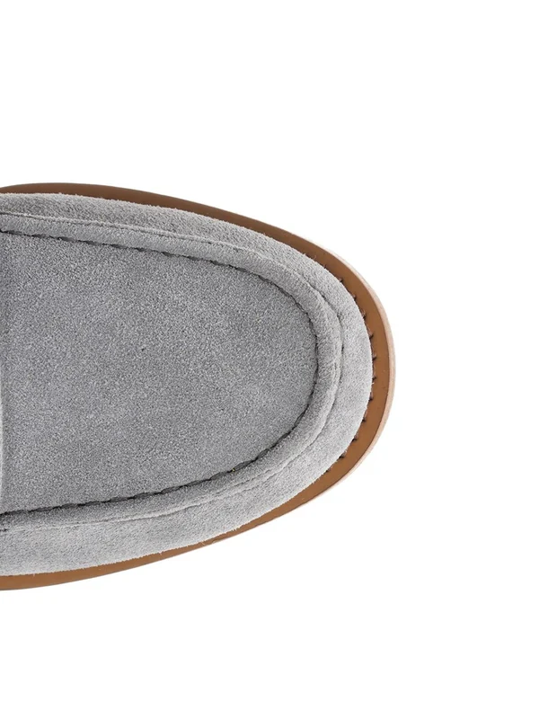 Embossed Logo Suede Loafers - Image 4