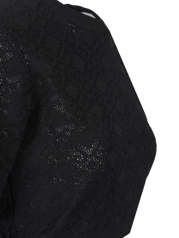 Monogram 72 Jacquard Crop Short Sleeve Sweater - Image 3