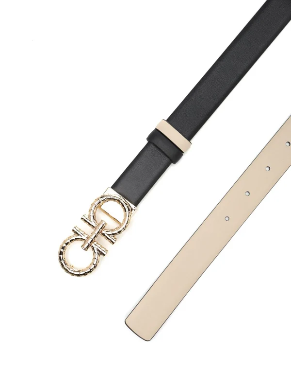 Reversible Gancini Buckle Leather Belt - Image 2
