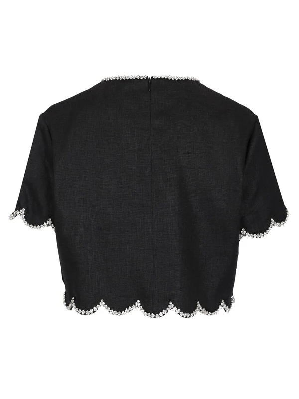 CRUSH Crop Linen Short-Sleeve T-Shirt - Image 2