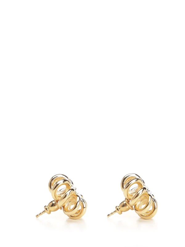 MECHANICAL Flower Gold-Tone Earrings - Image 2