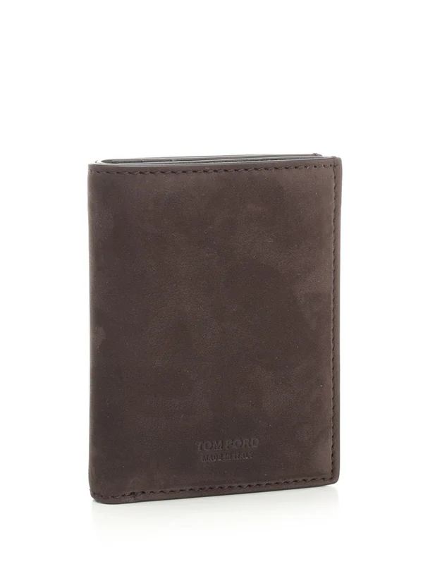 Nubuck T-line Leather Card Wallet - Image 2