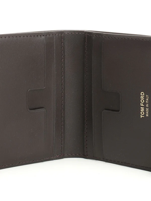 Nubuck T-line Leather Card Wallet - Image 4