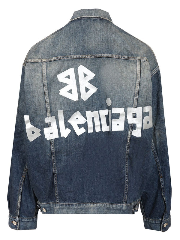 Back Logo Oversized Denim Jacket - Image 2