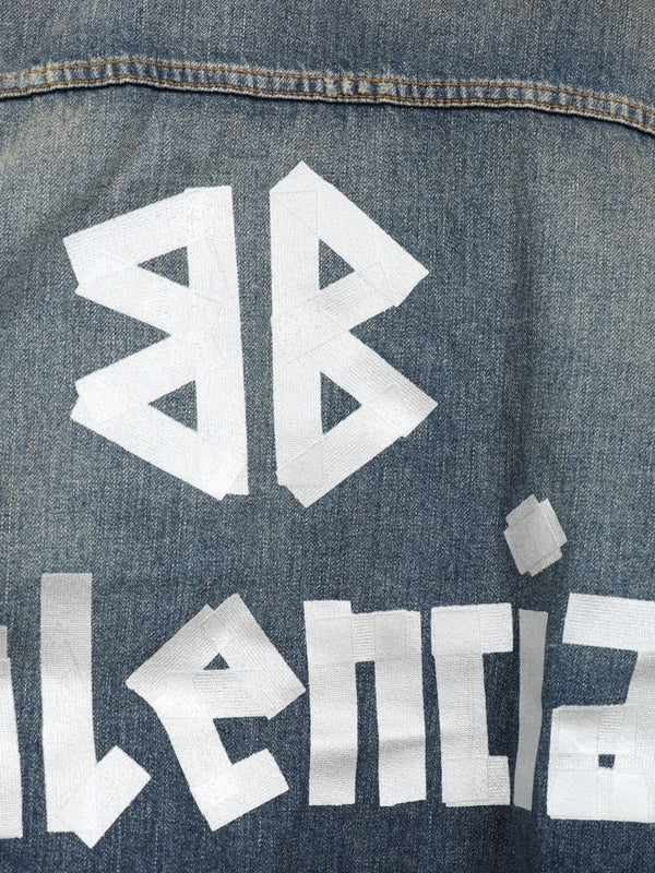 Back Logo Oversized Denim Jacket - Image 5