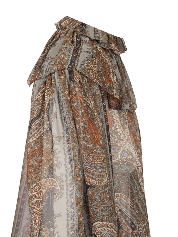 Georgette Paisley Pattern Silk Blouse - Image 4