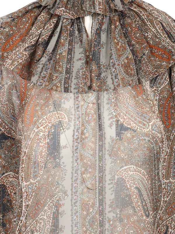 Georgette Paisley Pattern Silk Blouse - Image 5