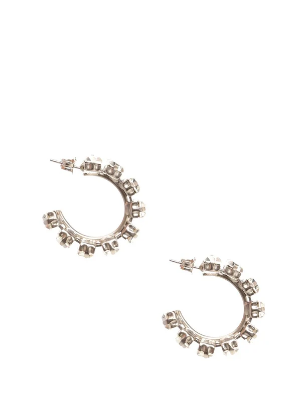 Hoop Crystal Decor Earrings - Image 2