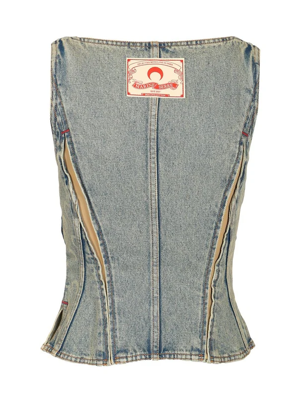 Moon Bustier Denim Sleeveless Top - Image 2