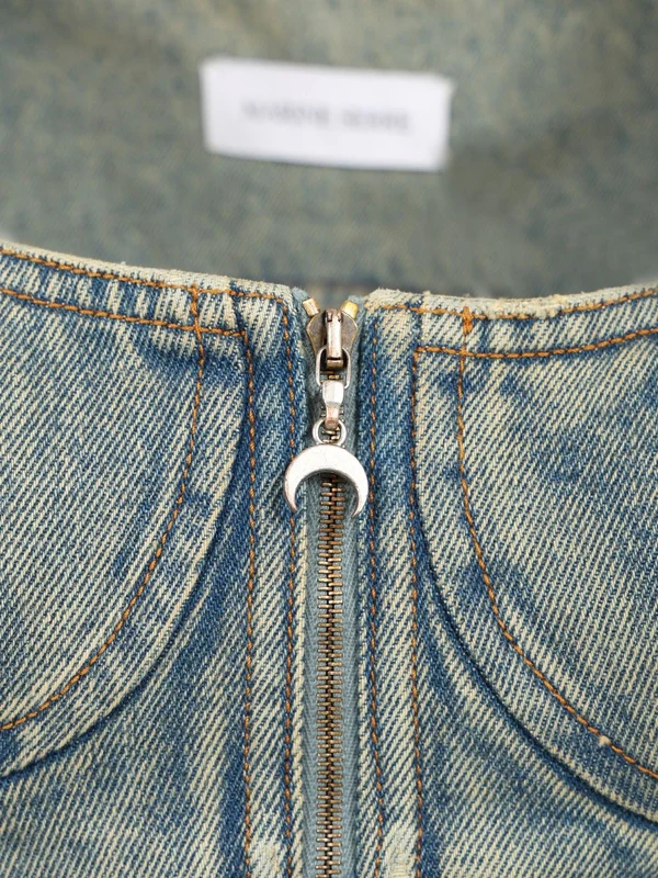 Moon Bustier Denim Sleeveless Top - Image 4