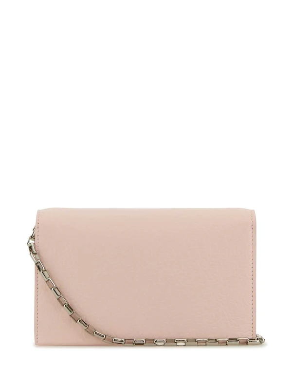 Metal Logo Detail Leather Chain Shoulder
  Bag - Image 3