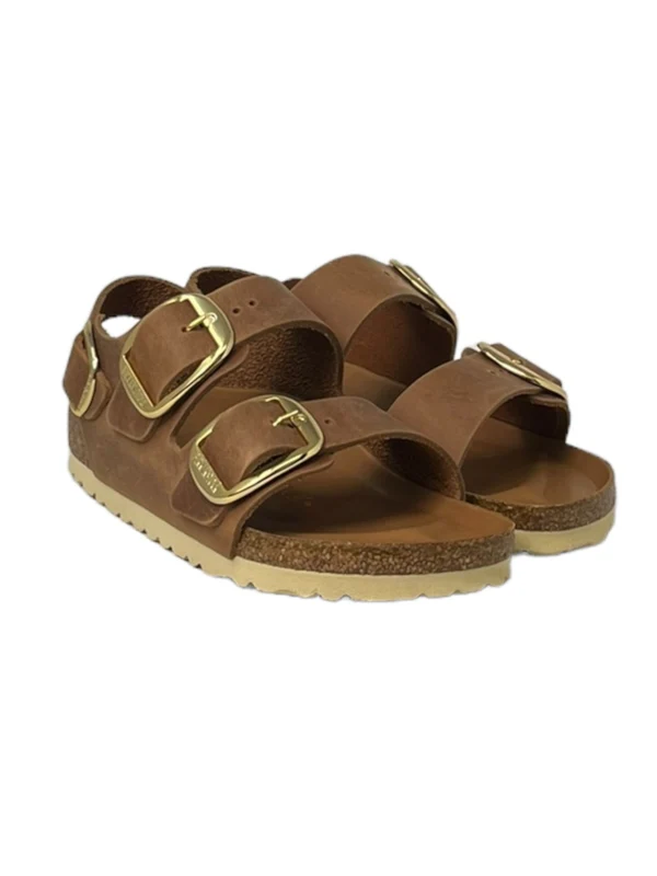 Milano Big Buckle Nubuck Leather Sandal - Image 4