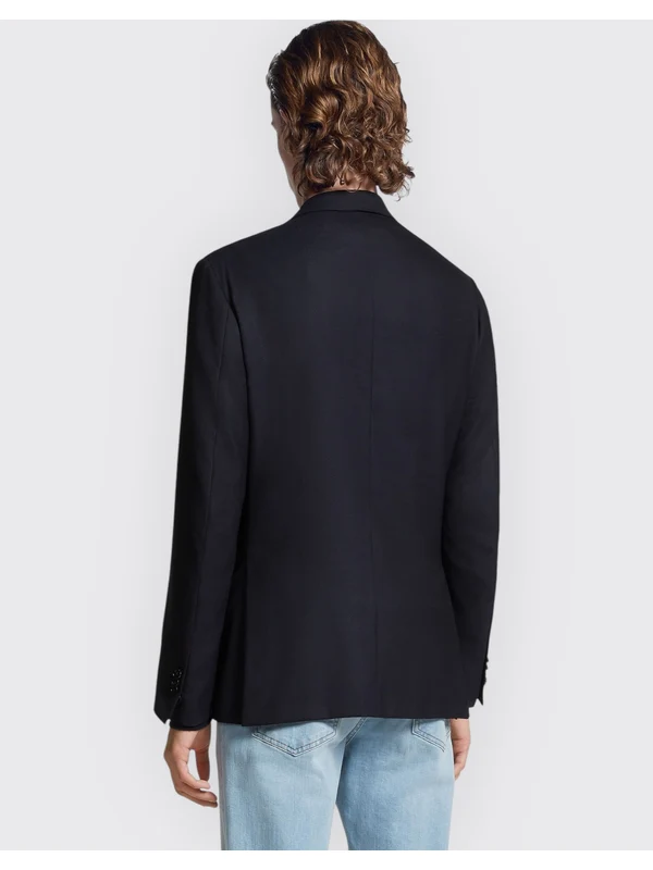 Single Wool Silk Tailored Jacket - Image 2