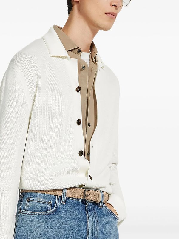 Shirt Detail Wool Cardigan - Image 4