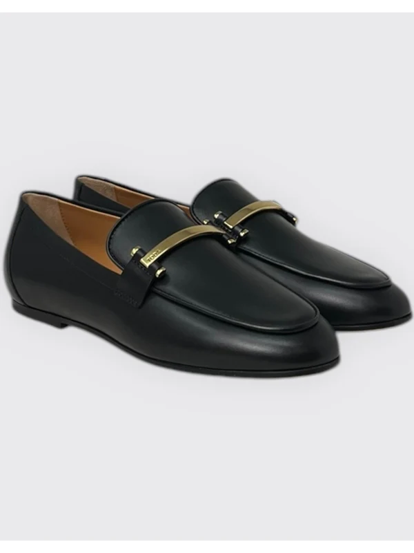 Metal Logo Leather Loafers - Image 3