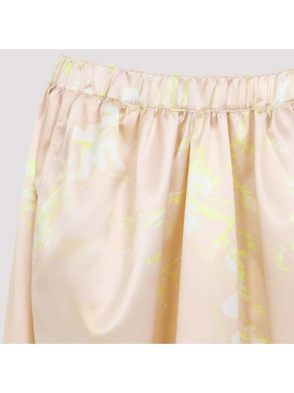 Flower Pattern Silk Midi Skirt - Image 5